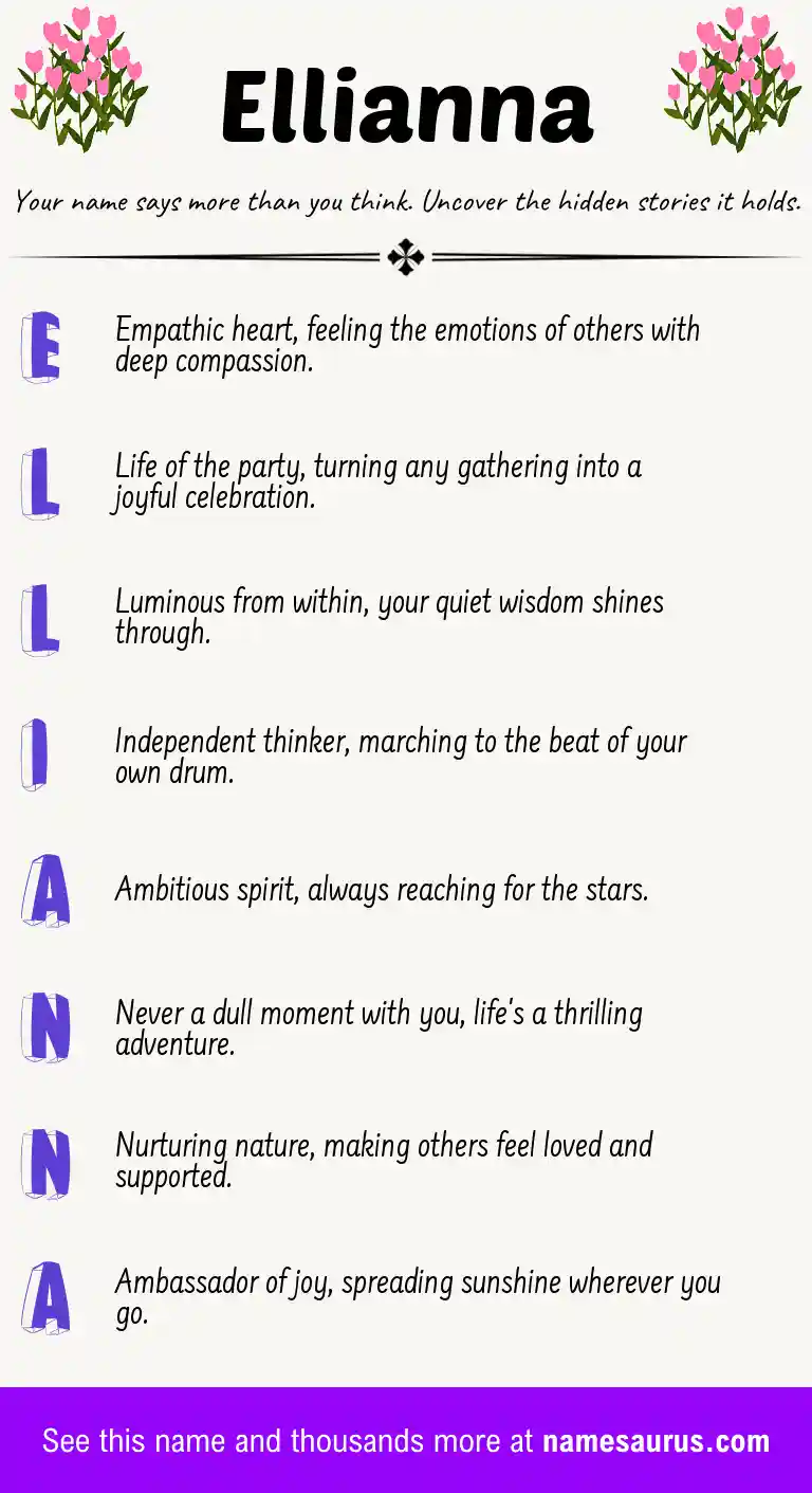 Acrostic poem about Ellianna.