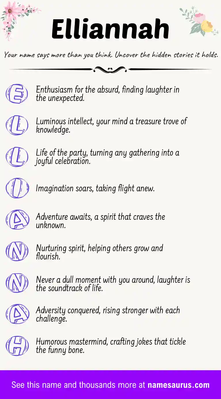 Acrostic poem about Elliannah.