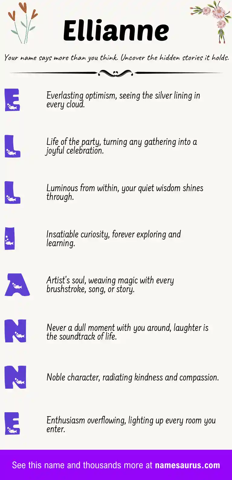 Acrostic poem about Ellianne.