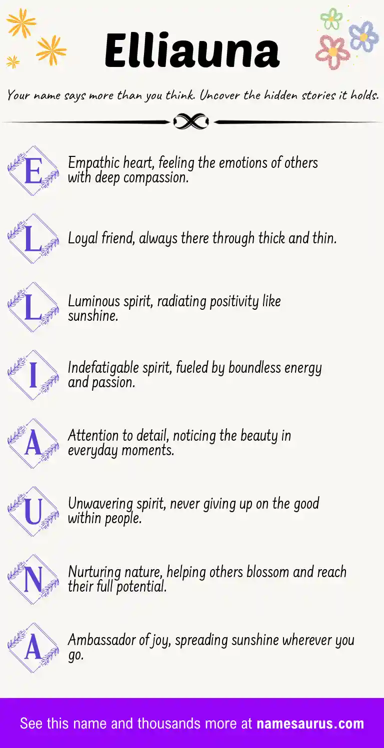 Acrostic poem about Elliauna.