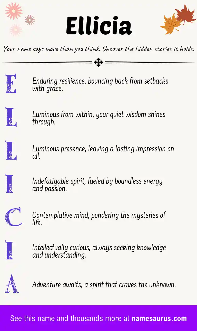 Acrostic poem about Ellicia.