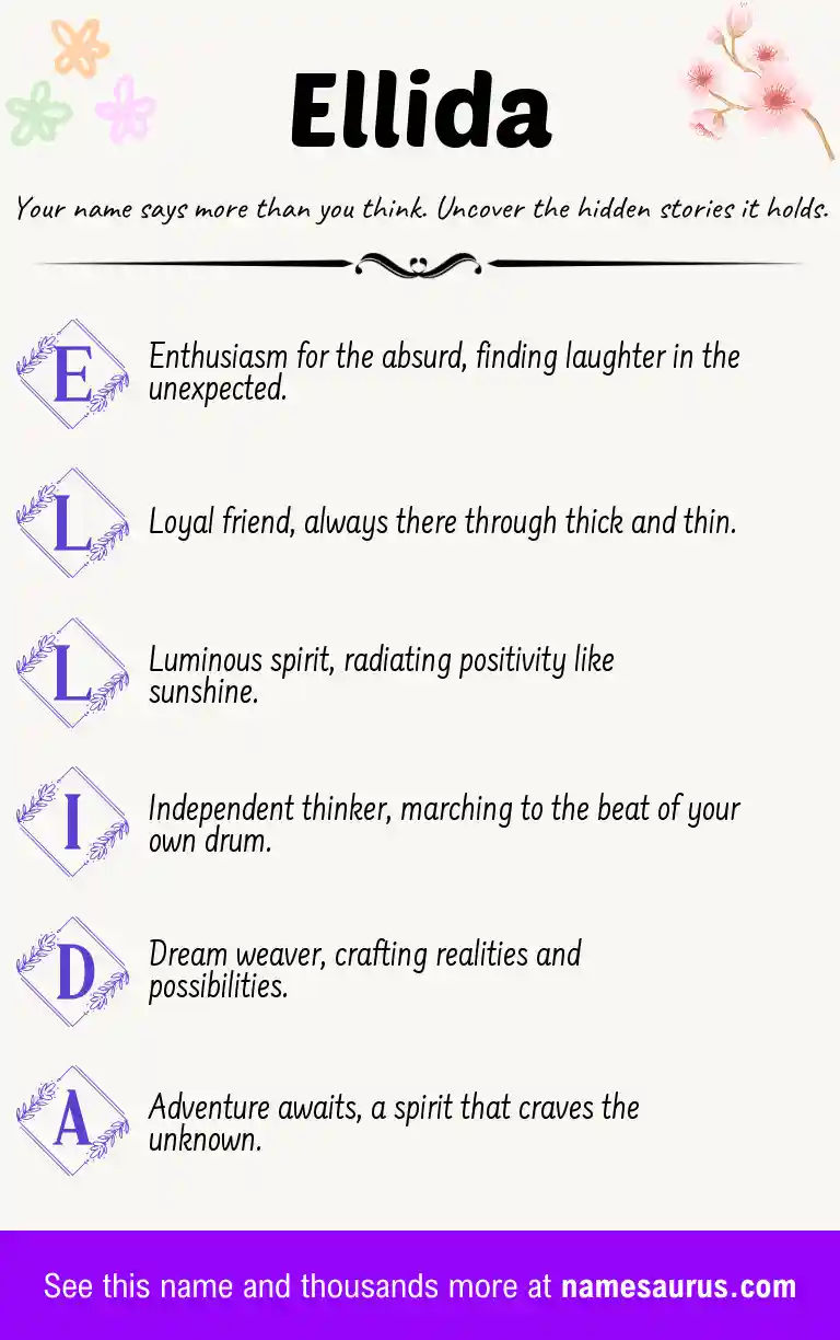 Acrostic poem about Ellida.
