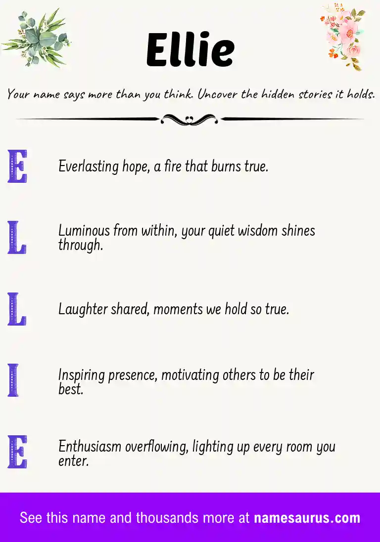 Acrostic poem about Ellie.