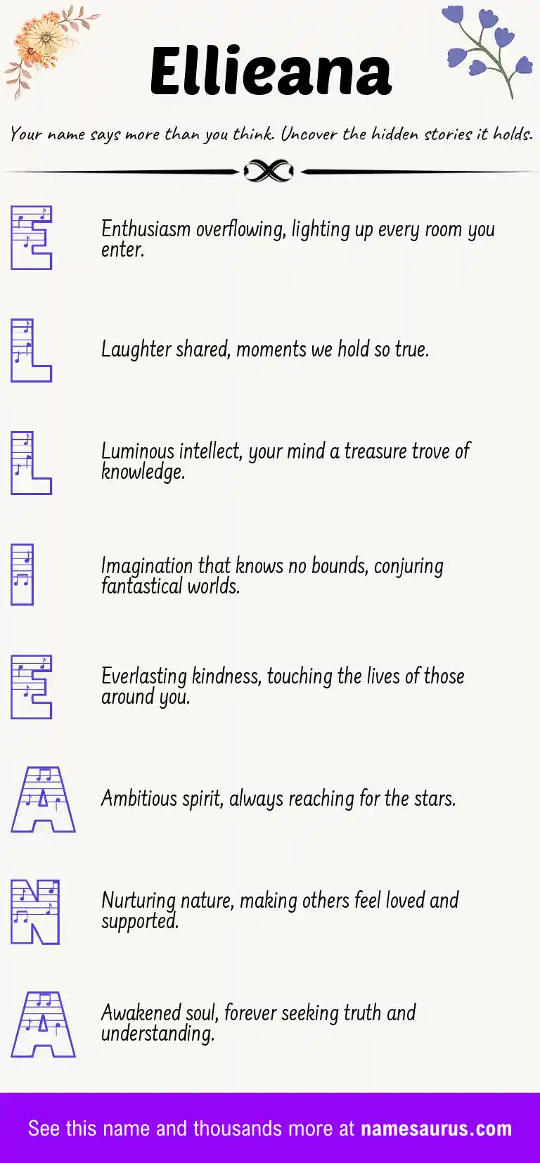 Acrostic poem about Ellieana.
