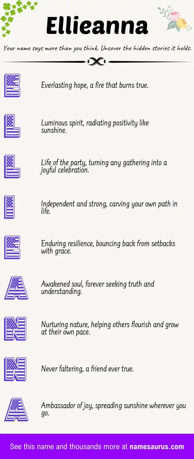 Acrostic poem about Ellieanna.