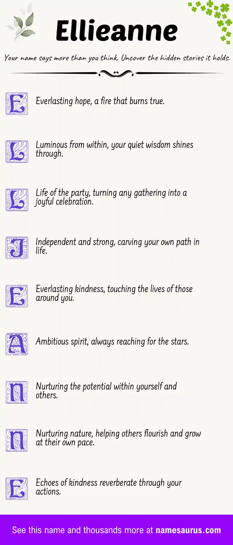 Acrostic poem about Ellieanne.