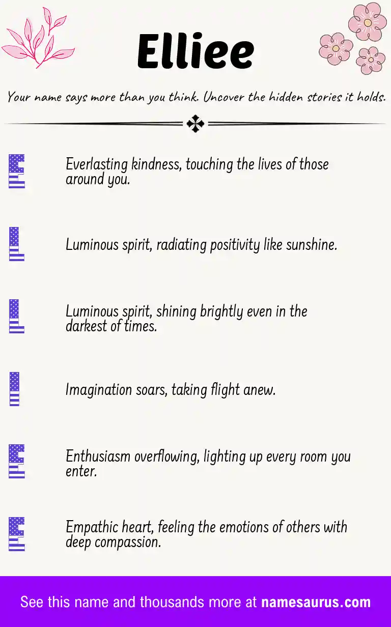 Acrostic poem about Elliee.