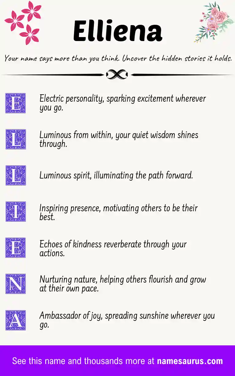 Acrostic poem about Elliena.
