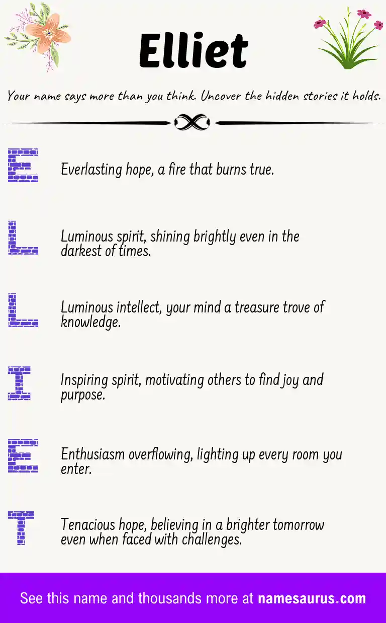 Acrostic poem about Elliet.