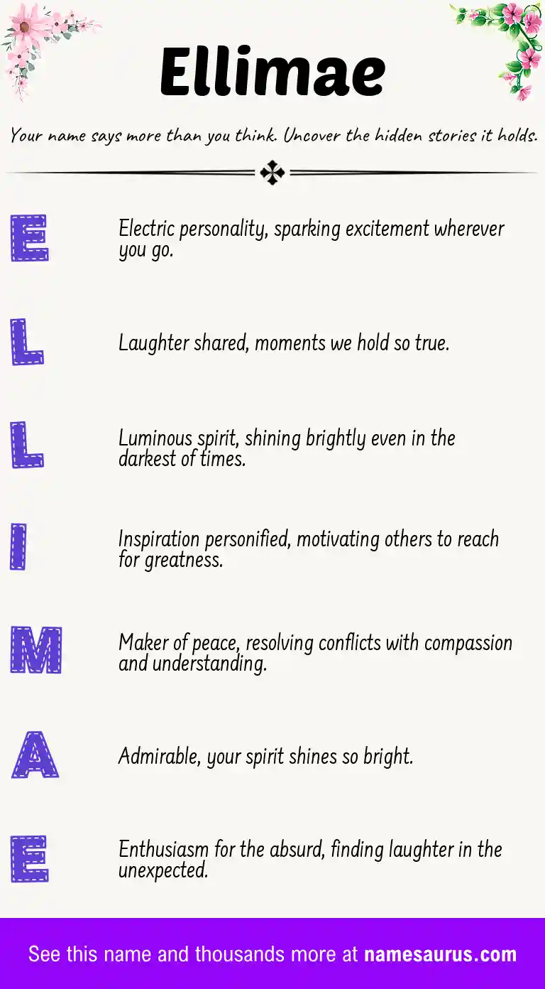 Acrostic poem about Ellimae.