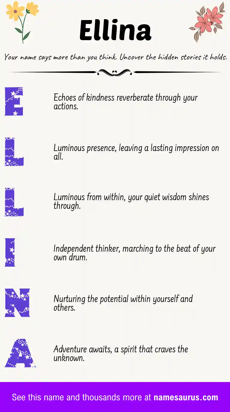 Acrostic poem about Ellina.