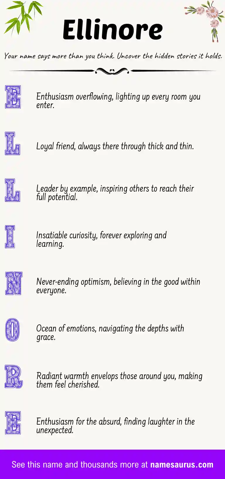 Acrostic poem about Ellinore.