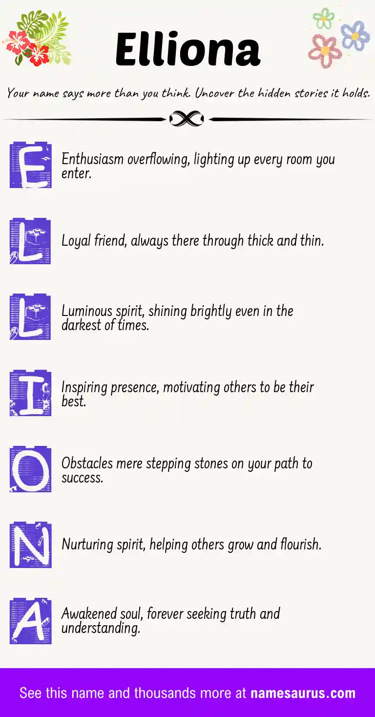 Acrostic poem about Elliona.