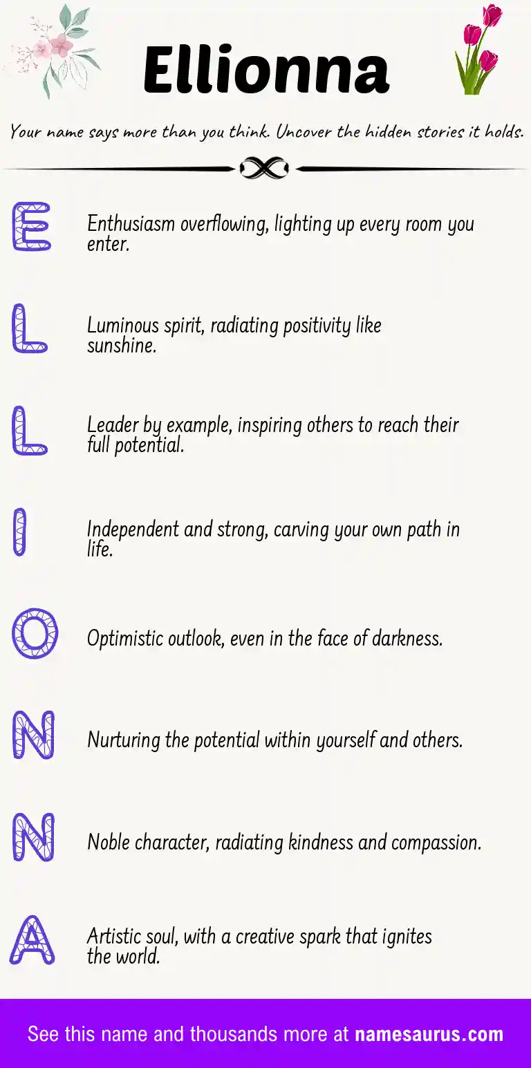 Acrostic poem about Ellionna.