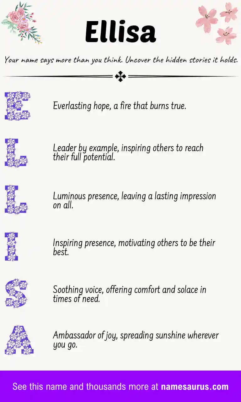 Acrostic poem about Ellisa.