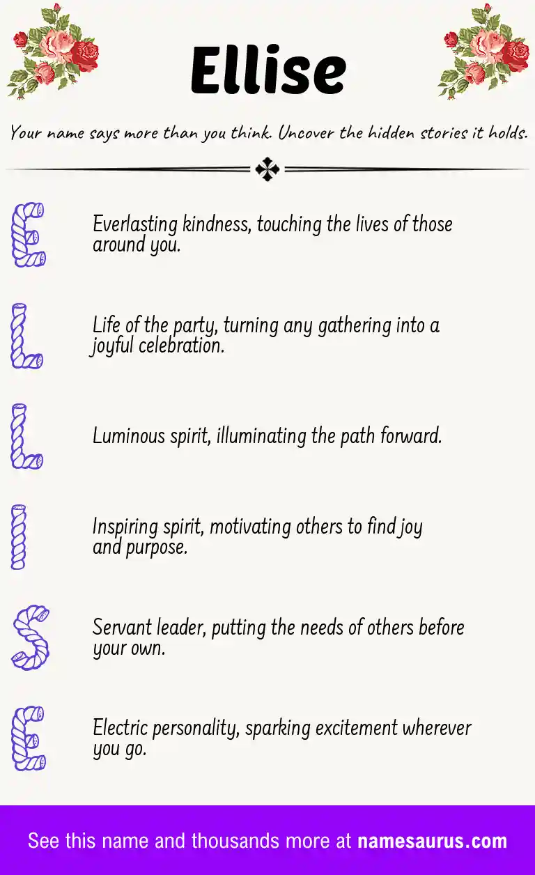 Acrostic poem about Ellise.