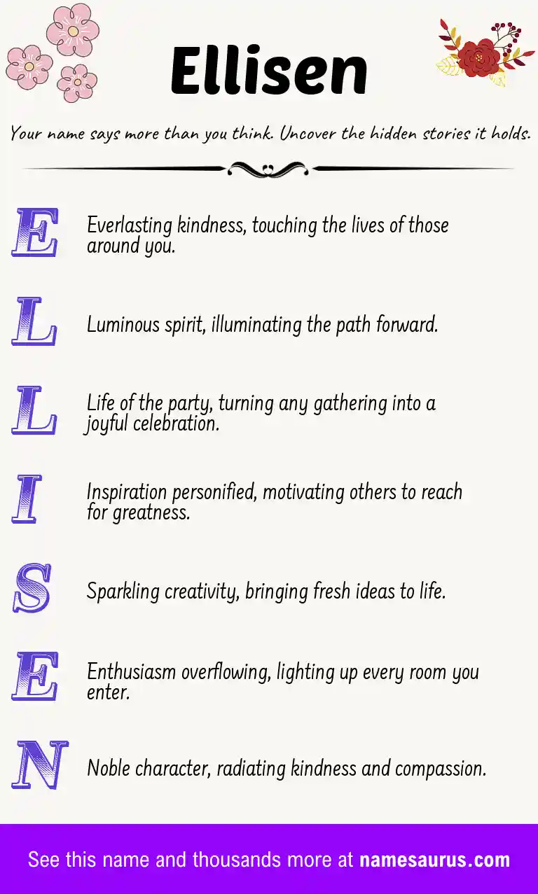 Acrostic poem about Ellisen.