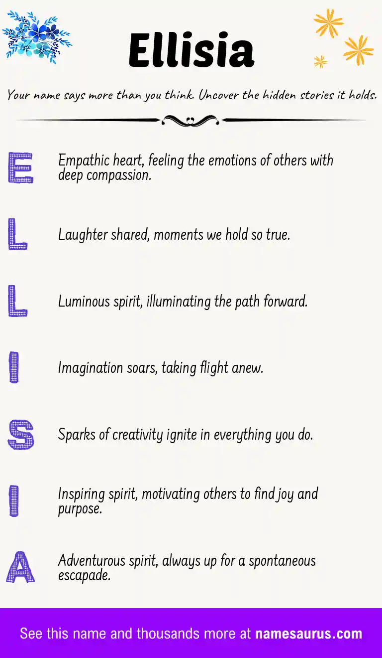 Acrostic poem about Ellisia.