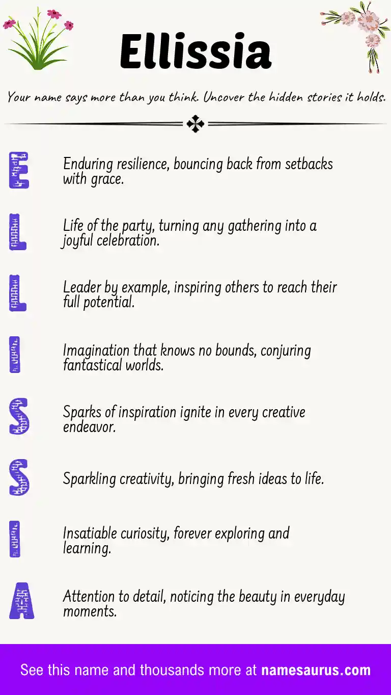 Acrostic poem about Ellissia.