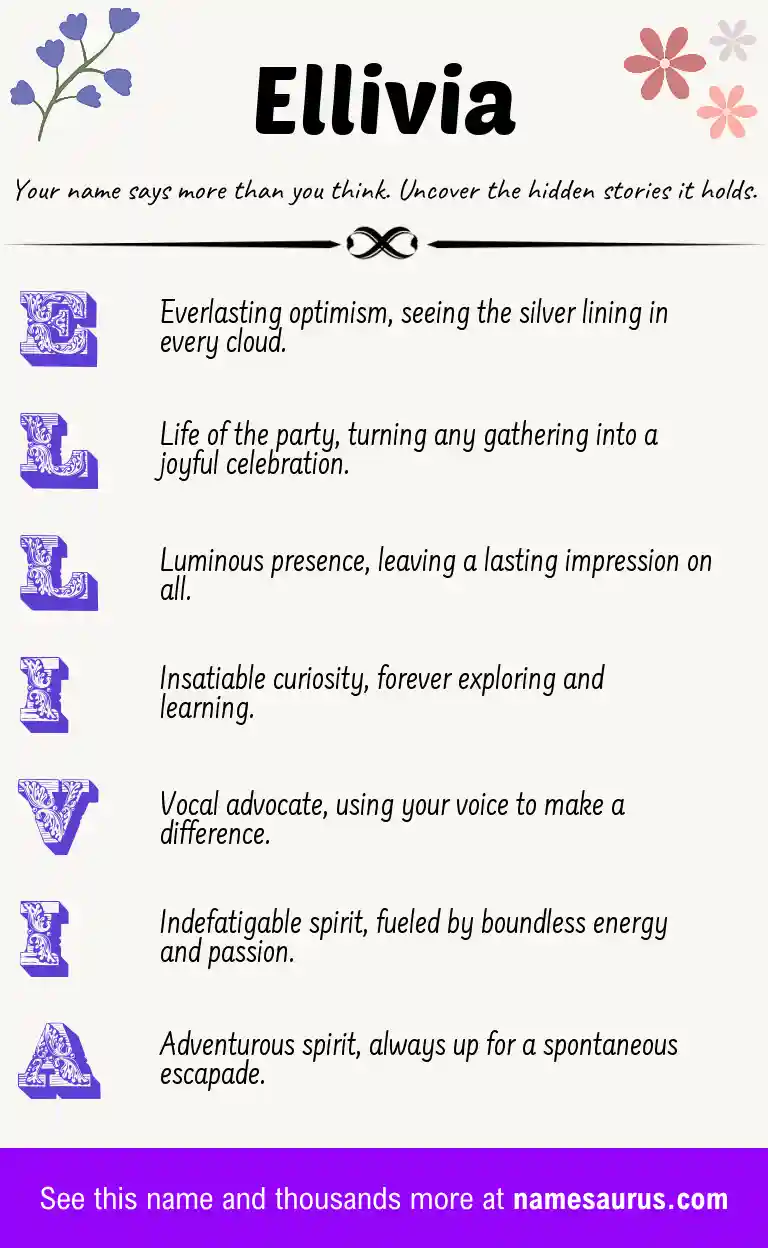 Acrostic poem about Ellivia.