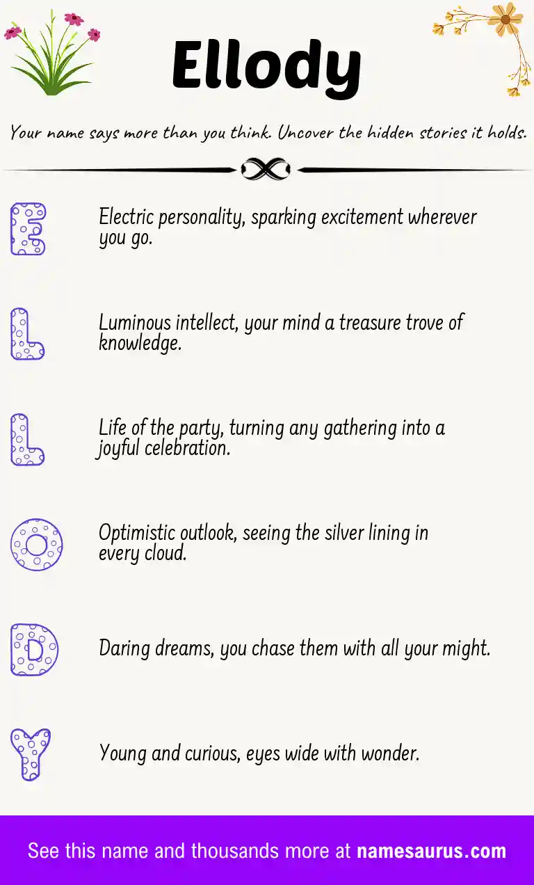 Acrostic poem about Ellody.