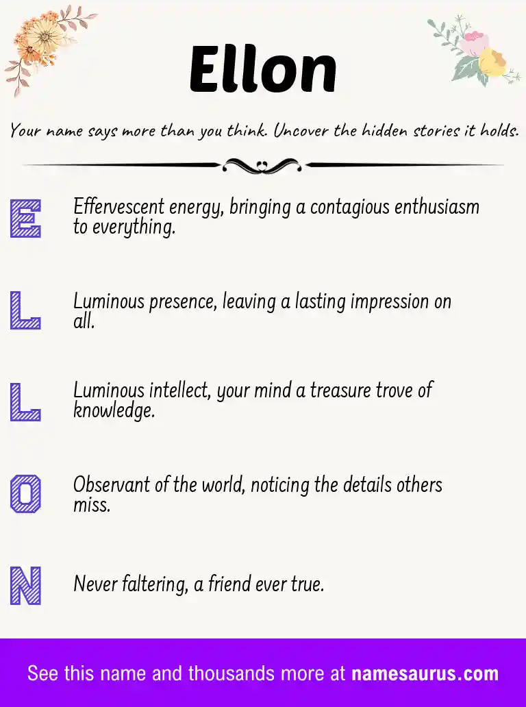 Acrostic poem about Ellon.