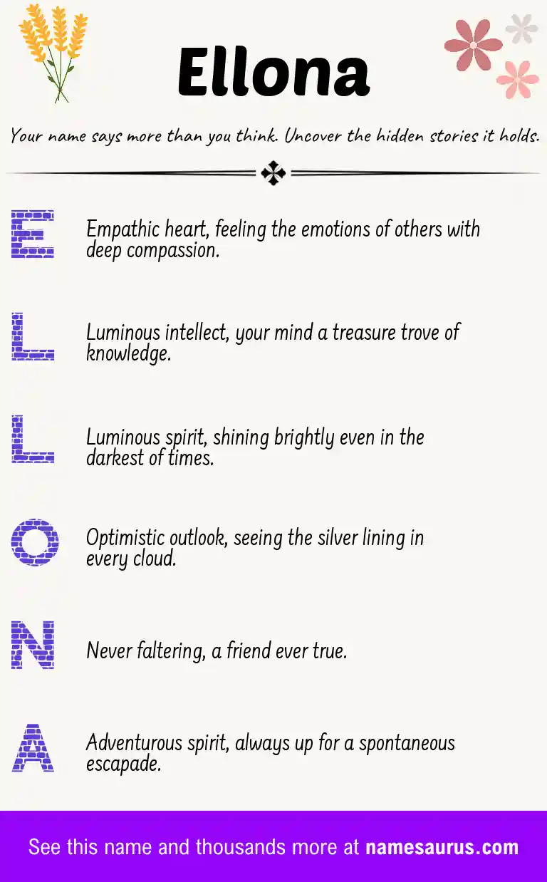 Acrostic poem about Ellona.