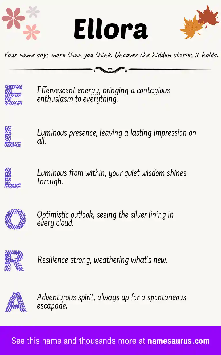 Acrostic poem about Ellora.