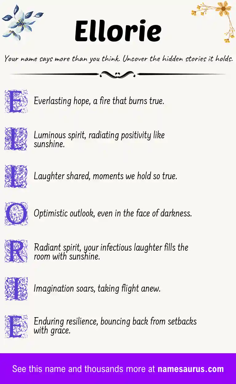Acrostic poem about Ellorie.
