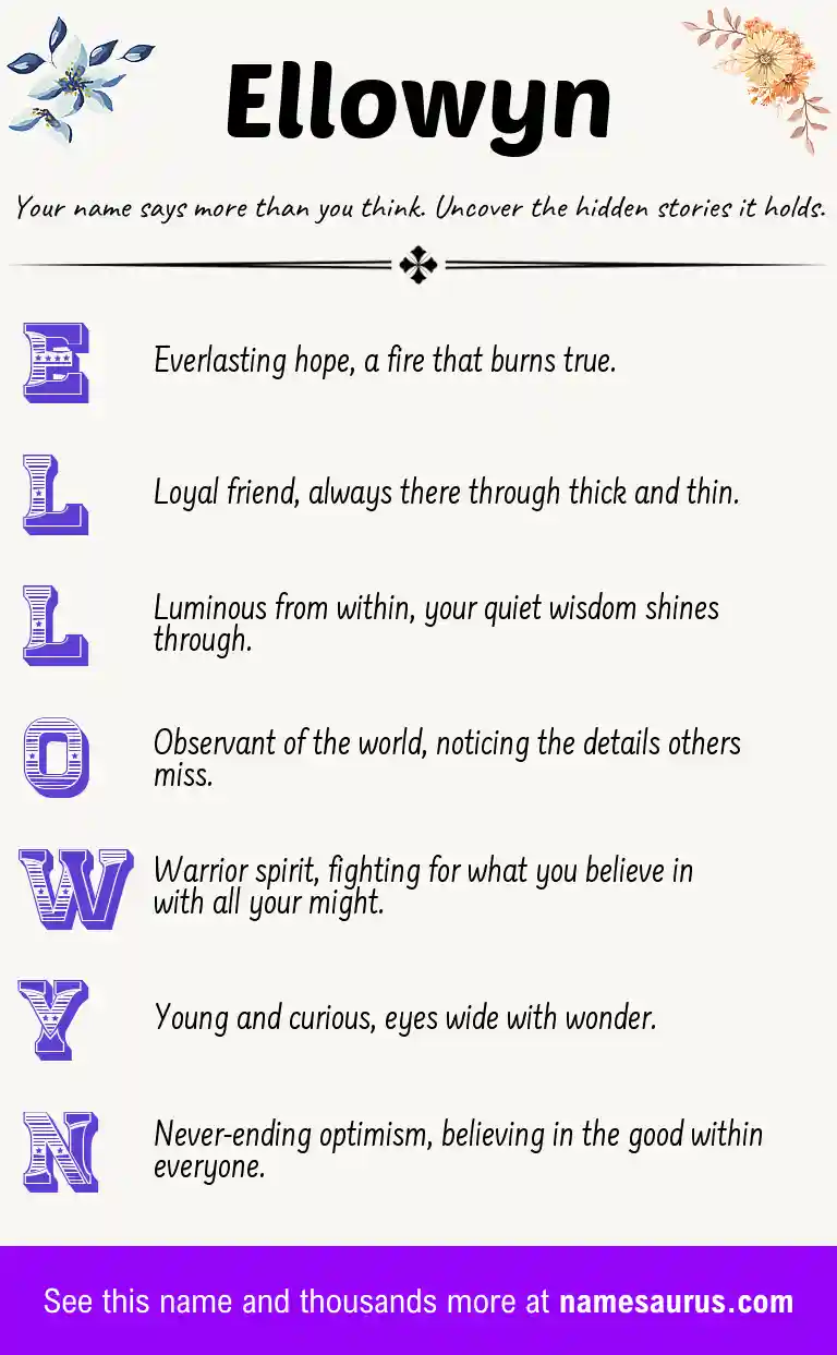 Acrostic poem about Ellowyn.
