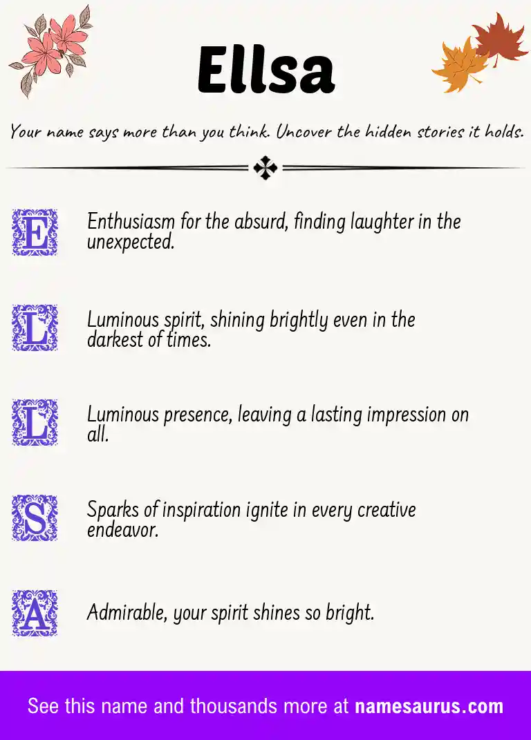 Acrostic poem about Ellsa.