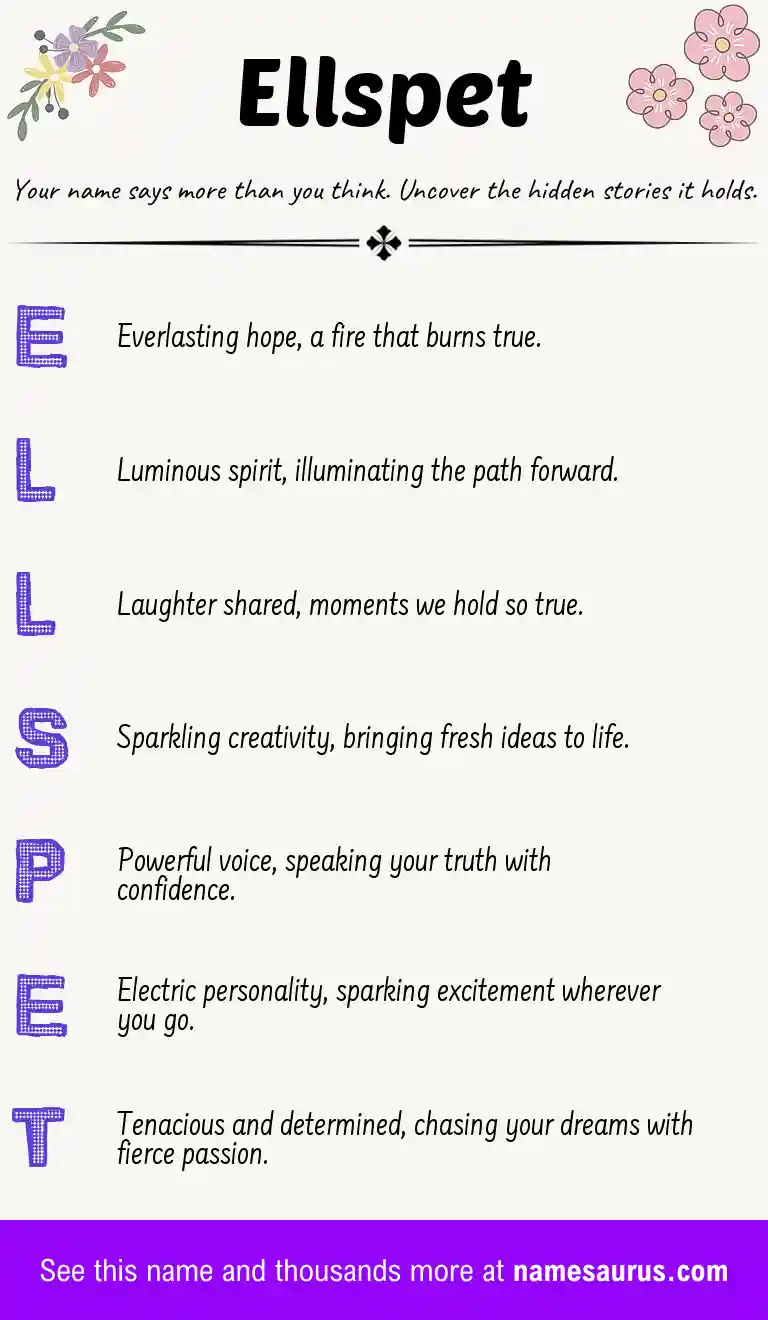 Acrostic poem about Ellspet.