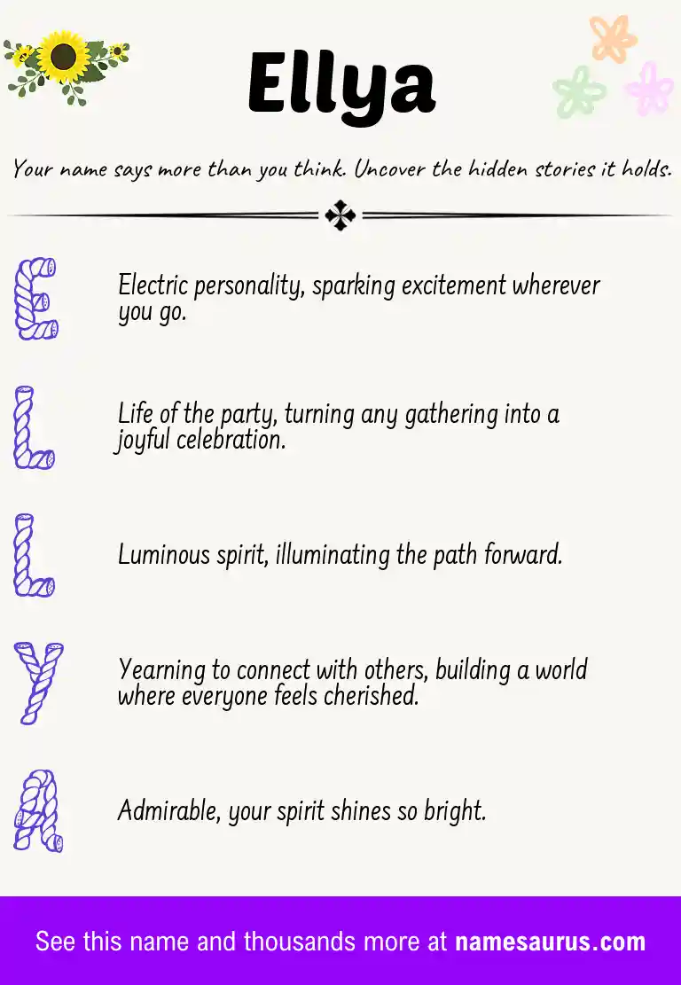 Acrostic poem about Ellya.