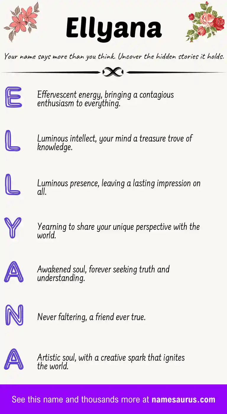 Acrostic poem about Ellyana.