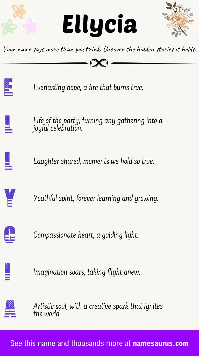 Acrostic poem about Ellycia.