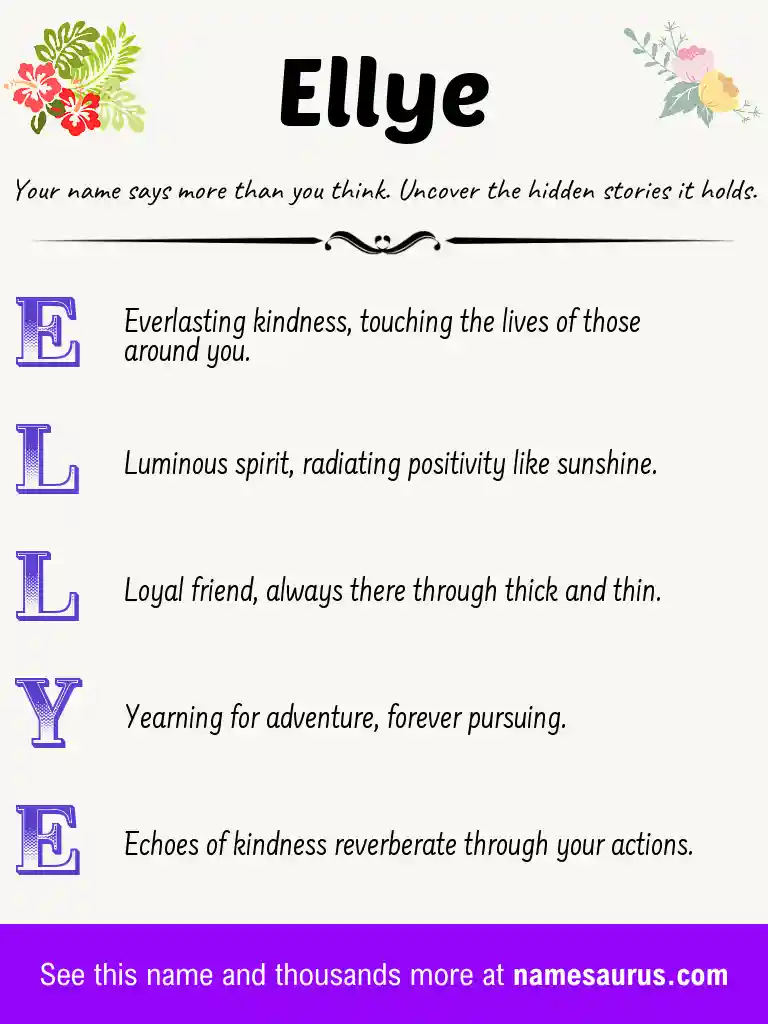 Acrostic poem about Ellye.