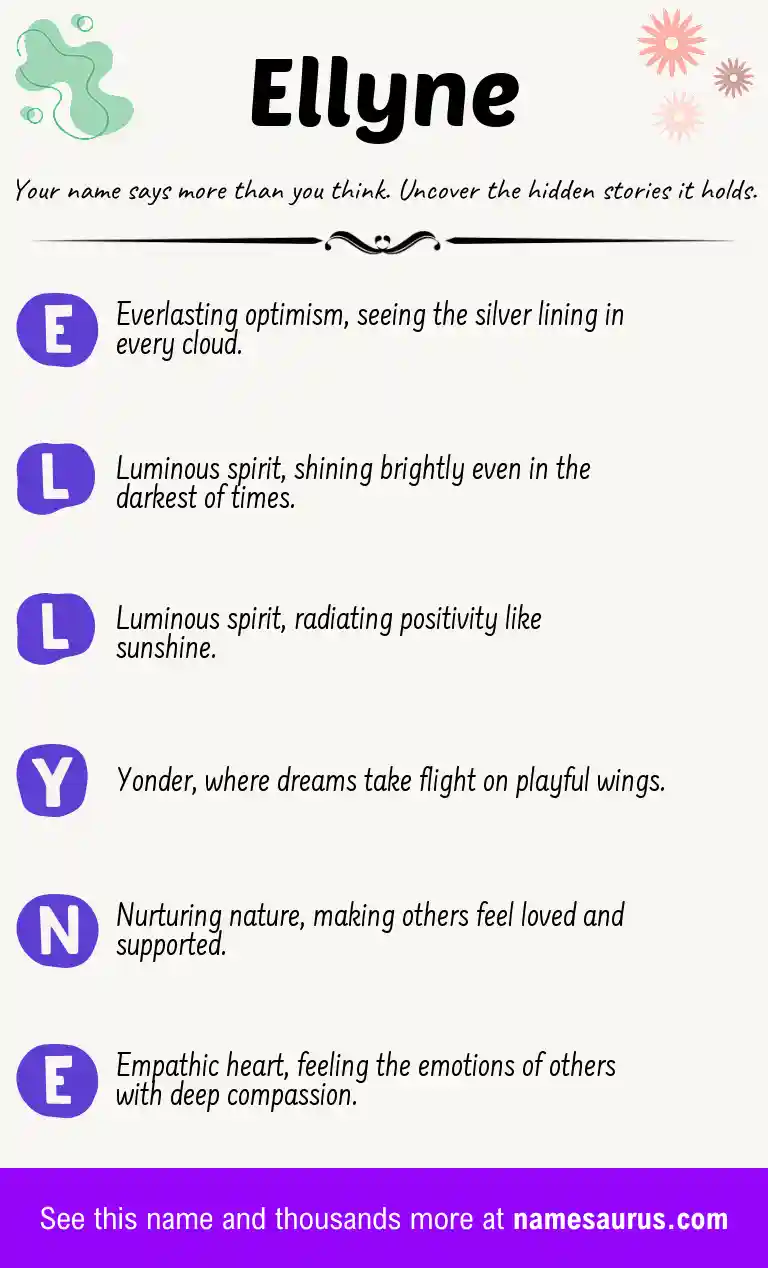 Acrostic poem about Ellyne.