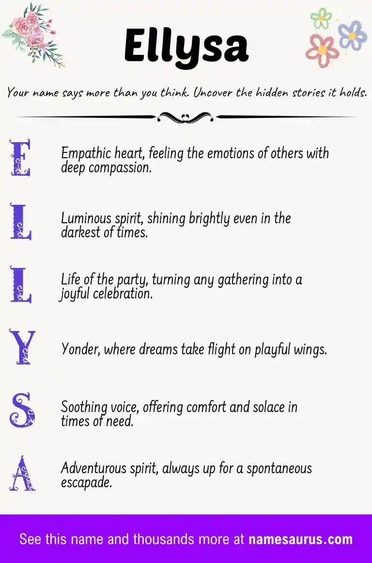 Acrostic poem about Ellysa.
