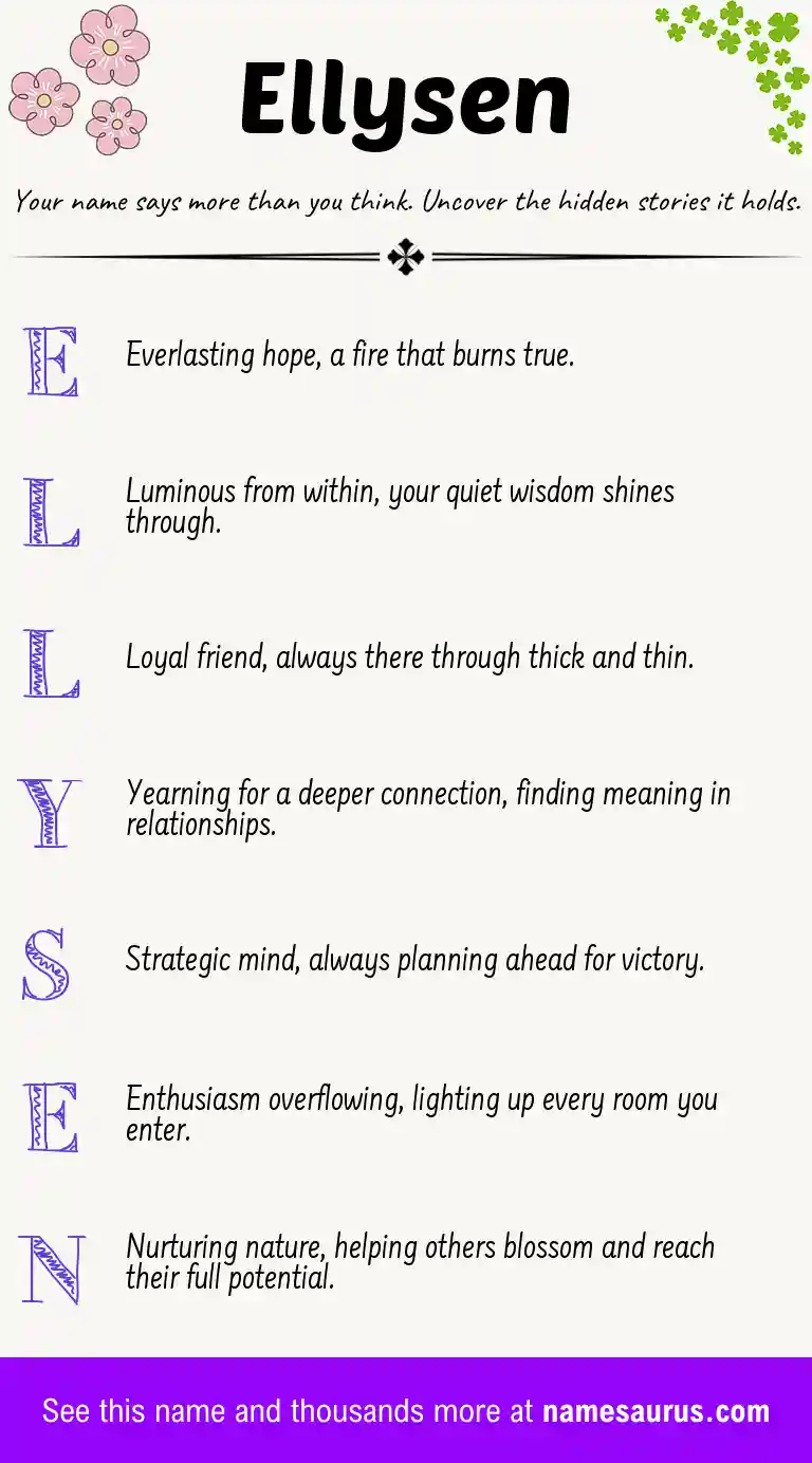 Acrostic poem about Ellysen.