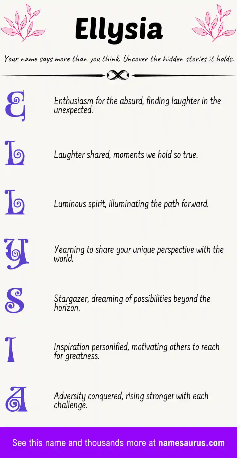 Acrostic poem about Ellysia.