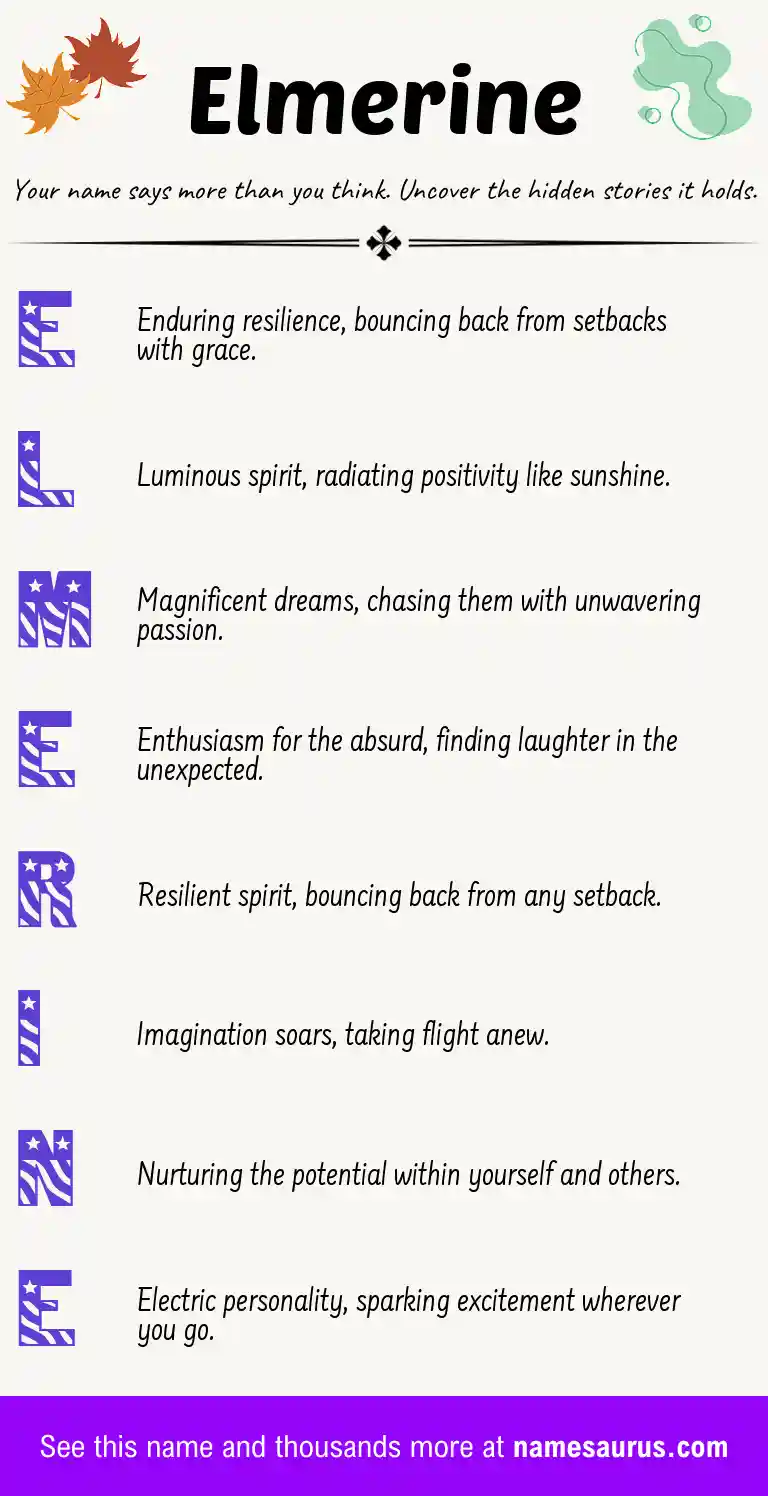 Acrostic poem about Elmerine.