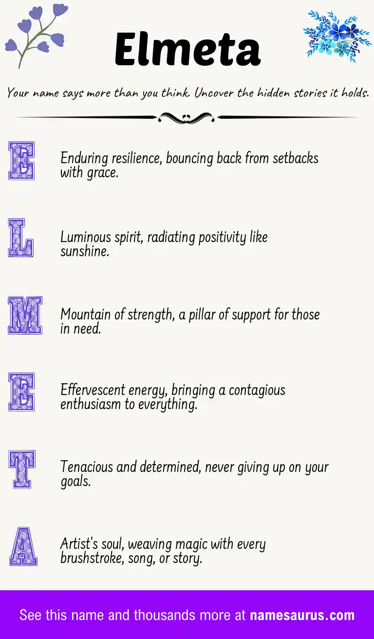 Acrostic poem about Elmeta.