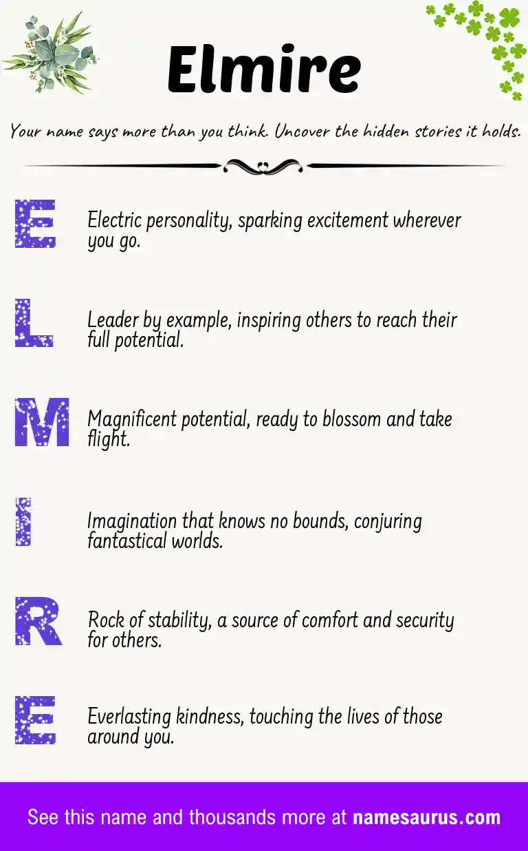 Acrostic poem about Elmire.