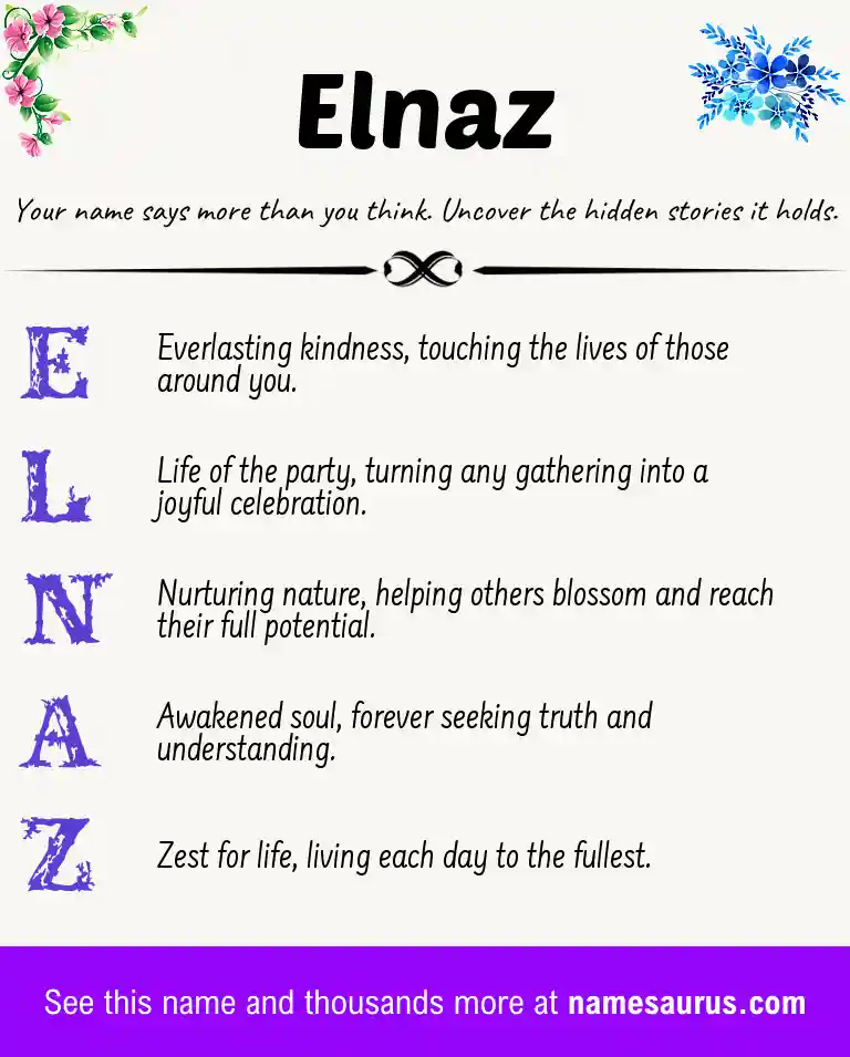 Acrostic poem about Elnaz.