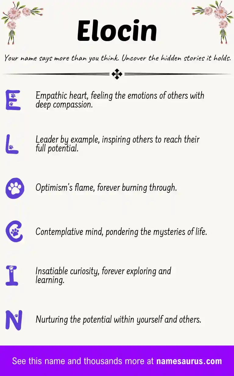 Acrostic poem about Elocin.