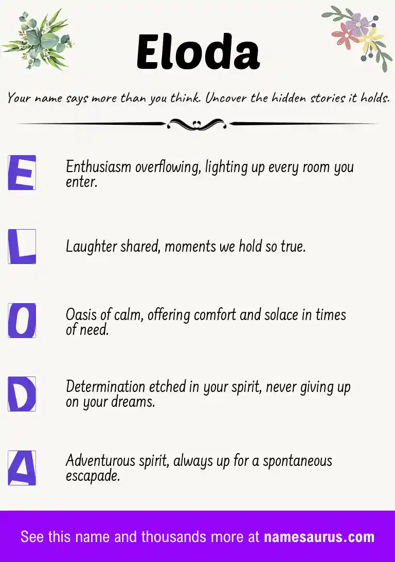 Acrostic poem about Eloda.