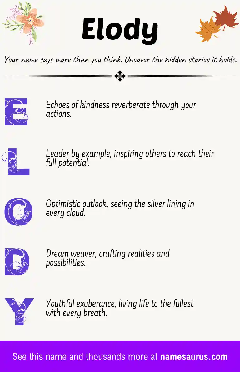 Acrostic poem about Elody.