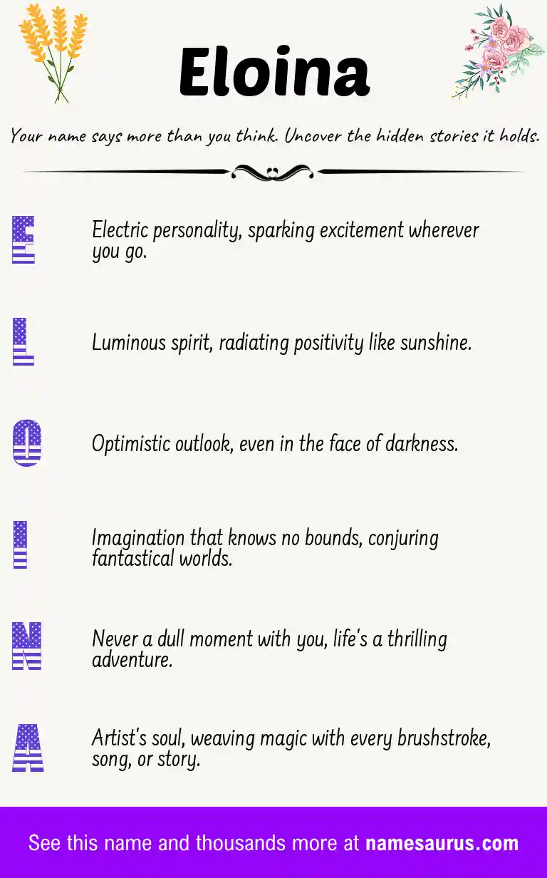 Acrostic poem about Eloina.