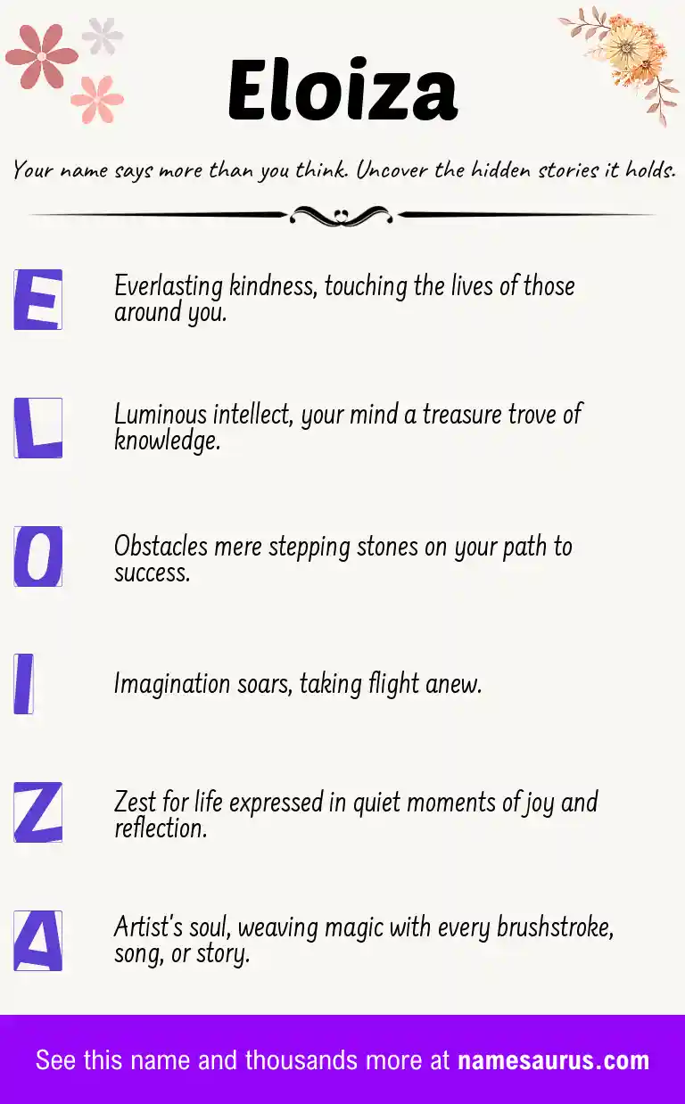 Acrostic poem about Eloiza.