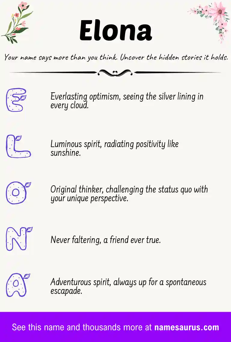 Acrostic poem about Elona.